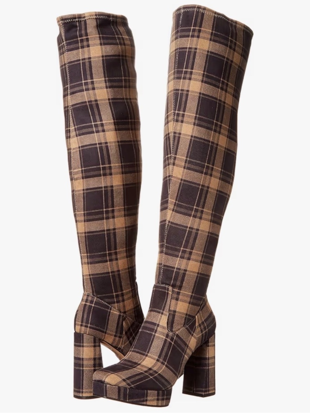 NWOB Jessica Simpson Women's Kiah Plaid Over The Knee Boot